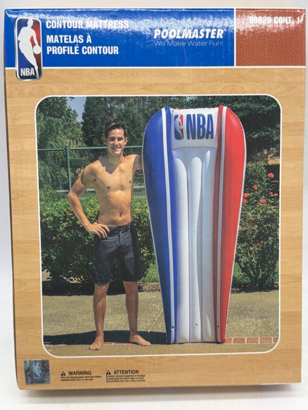 NBA Contour Mattress Pool Float With Easy Inflate/Deflate Valve By Poolmaster Fo